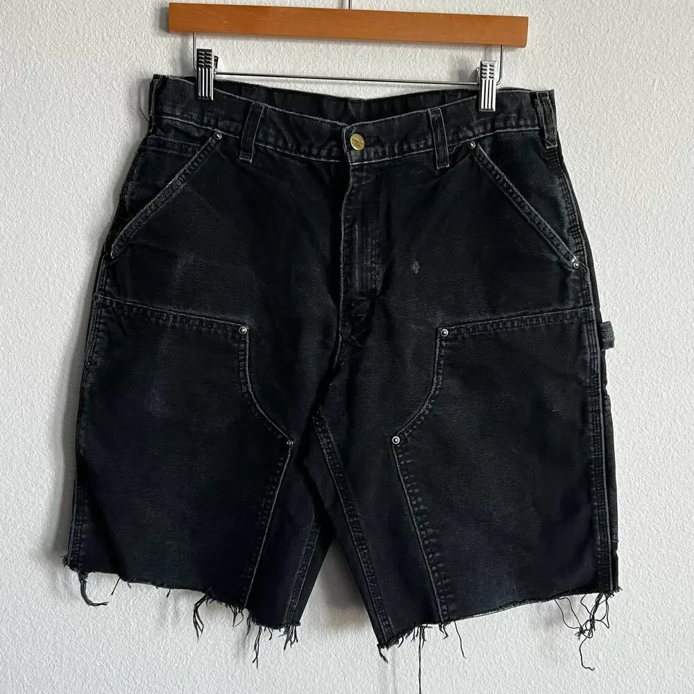 Carhartt faded black double knee work wear carpenter shorts